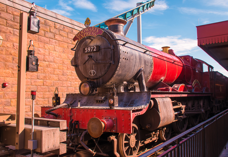 ORLANDO, FLORIDA 27th August 2015. Hogwarts Express Train at Wizarding World of Harry Potter at...