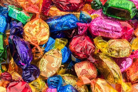 CHESTER, UK - JANUARY 28TH 2017: A close-up of the Nestle Quality Street chocolatesのeditorial素材
