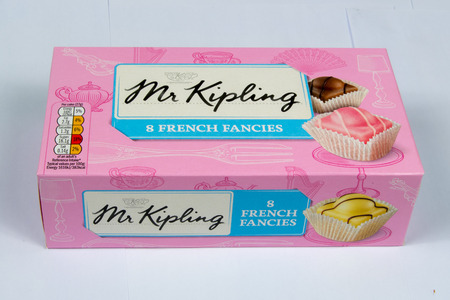 CHESTER, UK - MARCH 4TH 2018: Box of Mr Kipling French Fancies cakesのeditorial素材