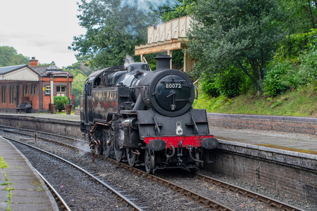 LLANGOLLEN WALES UNITED KINGDOM - AUGUST 27 2018: Steam train from the Llangollen railwayのeditorial素材