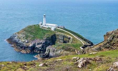 South Stack Lighthouse in Anglesey, Wales, UK,の写真素材