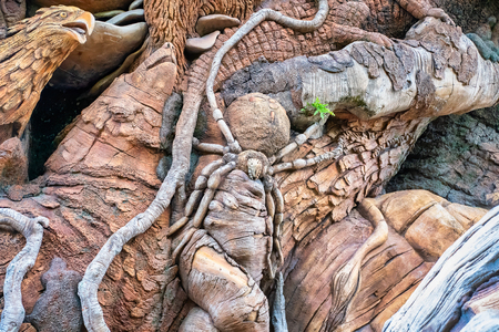 ORLANDO, FLORIDA USA. MAY  03, 2019: Carvings on The Tree of Life at Disney's Animal Kingdomのeditorial素材
