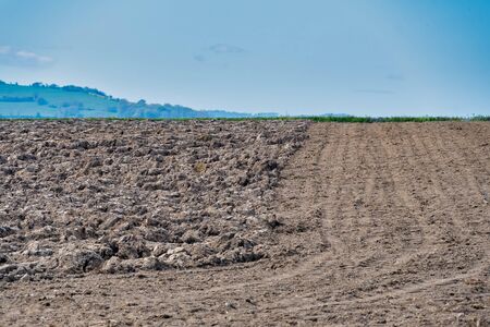Rough Ploughed field in the countrysideの写真素材