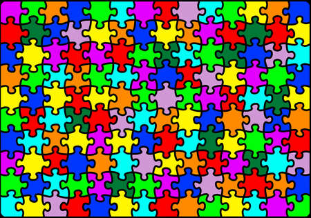 Bright colourful and vibrant multicolour jigsaw puzzleの写真素材