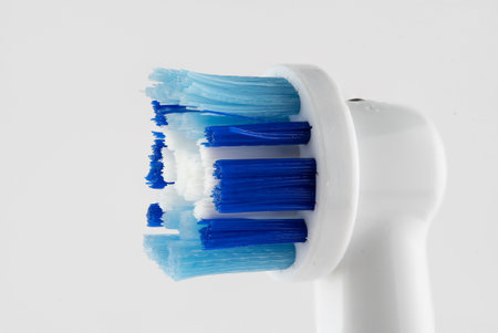 Close macro image of an electric toothbrush headの写真素材