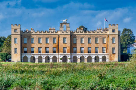 LONDON, UNITED KINGDOM - SEPTEMBER  28, 2021: Syon House in London as viewed from the River Thamesのeditorial素材