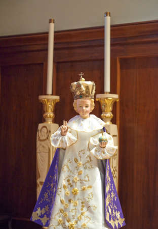 Statue in St  Augustine Catholic Church  St  Augustine, Floridaの写真素材