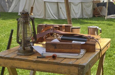 American Civil War Military bivouac and camp life re-enactment