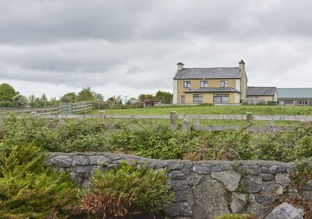 Republic of Ireland Trip (May 19-29, 2019) house, landscape with horses in front lawn in Moycullen, Irelandのeditorial素材