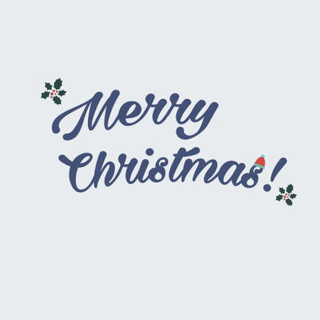 Merry Christmas. Greeting winter calligraphy drawn card for happy celebration!のイラスト素材