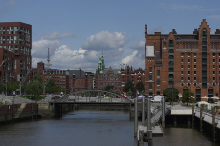 Hamburg, German city. Historic Speicherstadt districtのeditorial素材