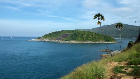 View of Yanui Beach and Koh Kaeo Noi on Phuket island, Andaman Sea in South Thailand.の写真素材
