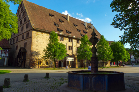MAULBRONN, GERMANY - MAI 17, 2015: a Tudor style houses at the monastery courtyard in Maulbronn. Cistercian Monastery Maulbronn is part of the UNESCO World Heritage Site.のeditorial素材