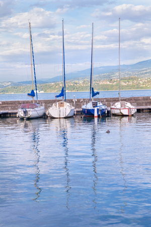 yachts in the wharfの写真素材