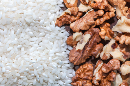 rice and nutsの写真素材