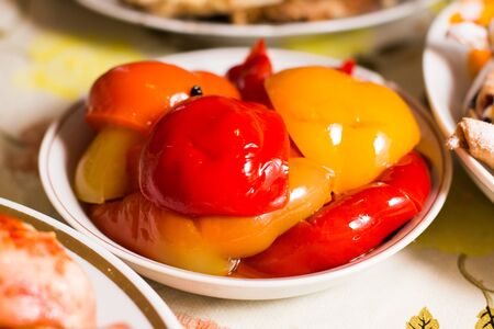 marinated sweet peppersの写真素材