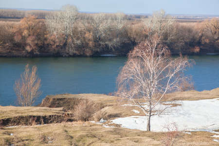 last winter snow meltingの写真素材
