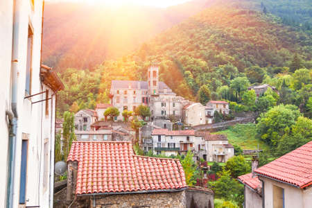 houses in the forestの写真素材