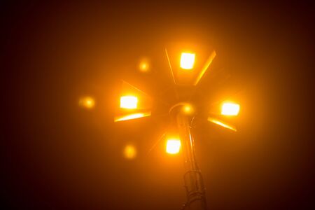 night lamps in haze