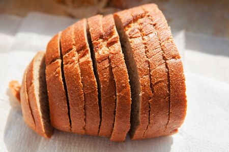 sliced fresh breadの写真素材