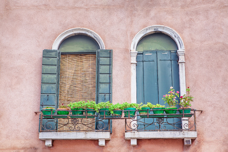 traditional european balconyの写真素材