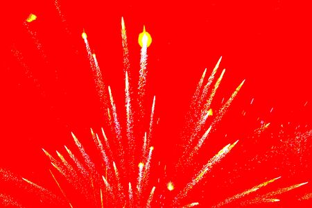 fireworks on red background