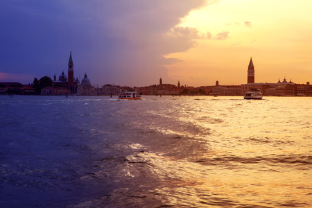 Venice grand canal in the sunsetの写真素材