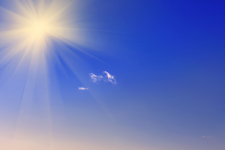 sun on the skyの写真素材