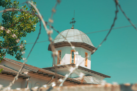 dome and the barbed wireの写真素材