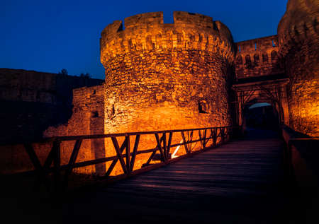 Belgrade Fortress in the nightのeditorial素材