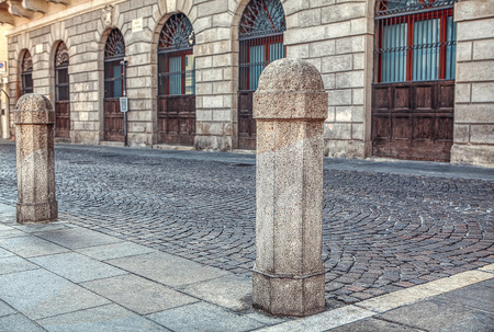 pedestrian street details in San Marinoの写真素材