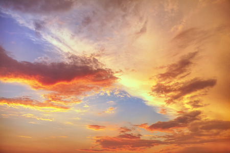 colorful evening sky during sunsetの写真素材