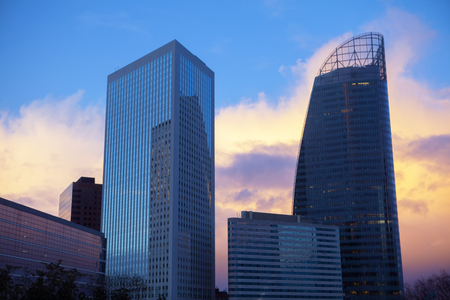 urban landscape with tall buildingsの写真素材