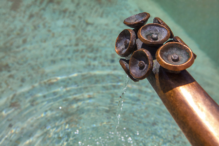 details of fountain with drinking water in the cityの写真素材