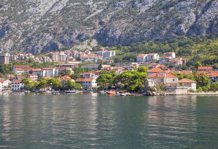landscape of Kotor Bay and old townの写真素材