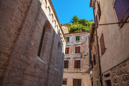 old town architecture , view from narrow streetの写真素材