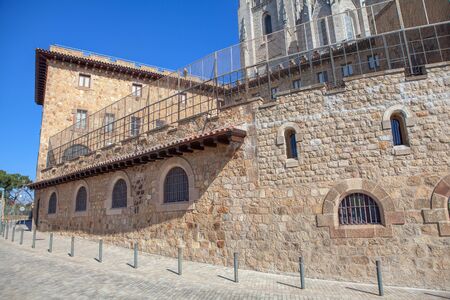 base of Tibidabo church in Barcelonaの写真素材