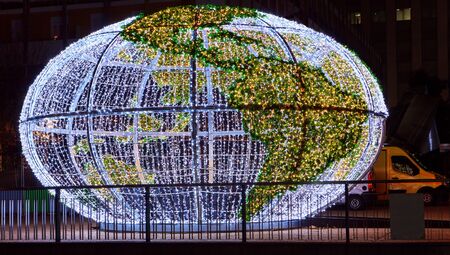 Christmas world map street decoration