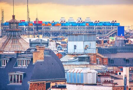colorful image of Parisian rooftopsの写真素材