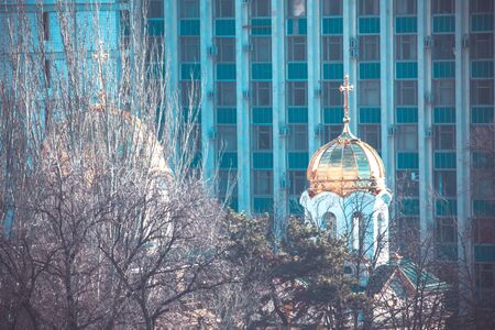 city church with golden cupola