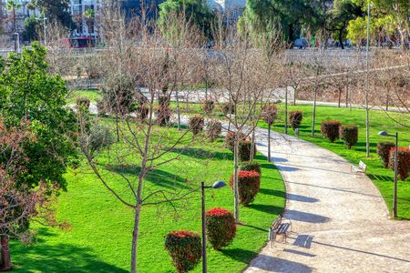 central park of Valencia in the spring