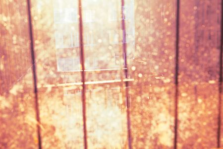 dirty window glass with grates