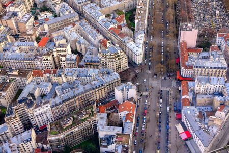 Aerial view of Parisian districtの写真素材