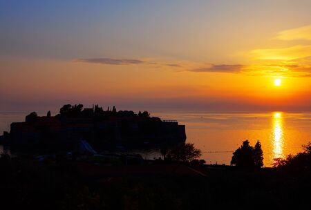 fantastic sunset over the Adriatic Seaの写真素材