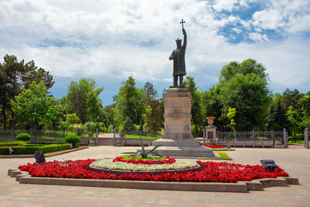 Stephen the Great Monument in Chisinau , a bronze statue of Stephen of Moldavia.