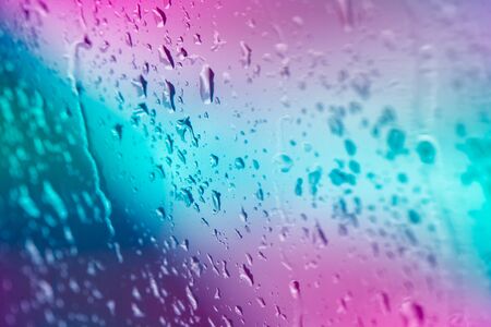 Rain Drops in the Gradient light の写真素材