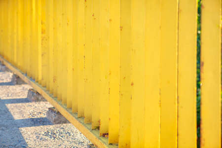 Bridge metal balustrade colored in yellowの写真素材