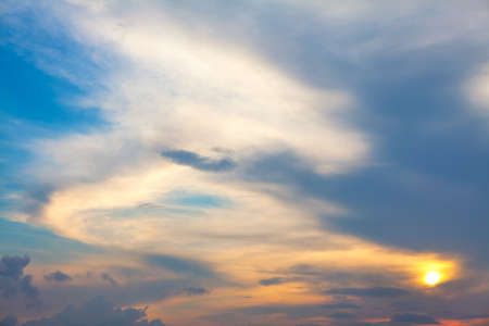 Hazy sunshine with beautiful clouds