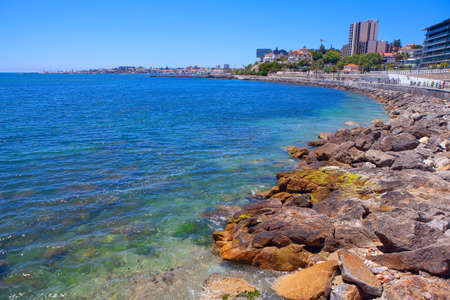 Cascais city coast in Portugal . Praia da Rainha beach in Cascais . Atlantic Ocean coastlineの写真素材