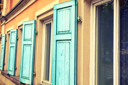 Exterior view of windows with open shutters